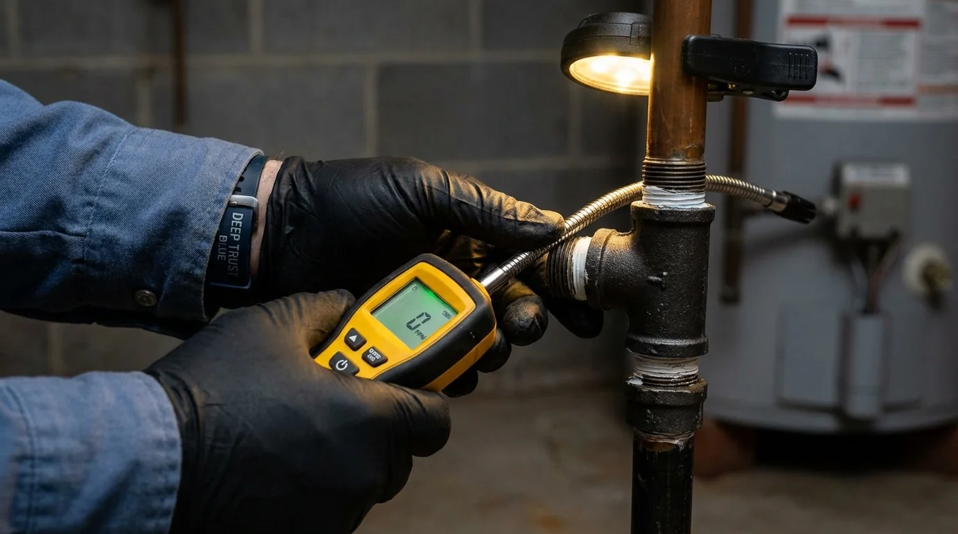 Gas leak detection with electronic sniffer by Johns Plumbing LLC in Oxon Hill