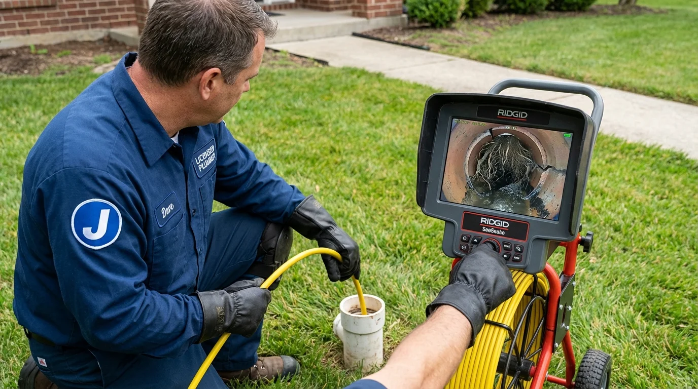 Sewer camera inspection being performed by Johns Plumbing LLC in Oxon Hill